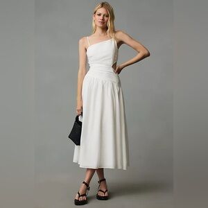 Anthropologie Linen Midi-dress